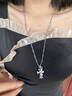 伊燦雙層疊戴黑色鋯石十字架項鏈女獨特氣質(zhì)高級感鎖骨鏈2025新款頸鏈 雙層疊戴銀色十字架項鏈 曬單實(shí)拍圖
