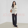 對白簡(jiǎn)約廓形松弛感條紋毛衣女2025年秋裝新款慵懶風(fēng)套頭針織上衣 米黑條 M 曬單實(shí)拍圖