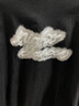 詩(shī)凡黎（'SEIFINI）詩(shī)凡黎白色純棉立體珠片繡字母T恤新款體恤卡其短袖上衣女 黑色 M 曬單實(shí)拍圖