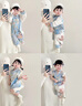 G.DUCKKIDS小黃鴨周歲禮服男寶寶抓周衣服女漢服百日宴百天滿月嬰兒套裝夏季 紅色+香囊 90 建議1~2歲【 80-90cm】cm 曬單實拍圖