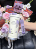 eno2025新款保溫杯女生高顏值ins風咖啡杯外出便攜禮物定制吸管水杯 紫藤花500ML【陶瓷內(nèi)膽】禮盒包裝 曬單實拍圖