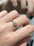 I Do鉑金PT950鉆戒1克拉雪花扭臂培育鉆石求婚訂婚鉆石戒指送女友禮物 雪花扭臂1克拉鉆 14號(hào) 曬單實(shí)拍圖