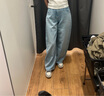 優(yōu)衣庫女裝男裝寬松廓形牛仔褲/彎刀鐮刀褲子25秋冬新款479000 67 海藍色 24 /155/62A 曬單實拍圖