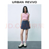 UR2025夏季新款女裝復(fù)古休閑一片式系帶牛仔短褲UYU850040 藍(lán)色 26 曬單實(shí)拍圖