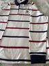 TUTORGOOSE條紋長(cháng)袖t恤男翻領(lǐng)polo衫加絨加厚2025新款中老年爸爸裝 白色 XL 曬單實(shí)拍圖