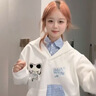 魯雅爾日系學(xué)院風(fēng)可愛(ài)貓咪刺繡衛衣女秋冬季新款加絨設計假兩件上衣外套 白色 常規 L 曬單實(shí)拍圖