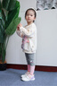 史努比（SNOOPY）女童打底褲兒童褲子女孩打底長(zhǎng)褲時(shí)尚百搭休閑褲童裝彩色泡泡花灰 曬單實(shí)拍圖