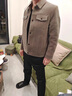 皮爾卡丹（pierre cardin）男士羽絨服外套2025新款翻領(lǐng)呢子夾克帥氣短款冬天加厚保暖衣服 卡其Y988【羽絨內膽】 XL 【130-145斤】 曬單實(shí)拍圖