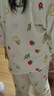 浪莎兒童睡衣女童夏季純棉麻紗布中大童少女家居服寶寶長(cháng)袖套裝可外穿 曬單實(shí)拍圖