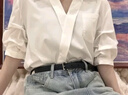 卡汐沐 襯衫女短袖2025年夏季新款通勤面試職業(yè)正裝法式襯衣顯瘦V領(lǐng)上衣 法式V領(lǐng)襯衣女 XL 【建議120-135斤】 曬單實(shí)拍圖