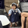 班喜迪女童連衣裙秋裝新款學(xué)院風(fēng)裙子洋氣寶寶公主裙周歲禮服春秋季兒童 藍色 80 曬單實(shí)拍圖