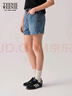 Teenie Weenie小熊女裝牛仔褲2025年春夏新款簡約休閑通勤時尚短褲 中藍色 M 165 曬單實拍圖