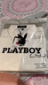 花花公子（PLAYBOY）襯衫男七分袖夏季男士短袖襯衣男冰絲休閑寬松男裝外套 白綠 2XL 曬單實(shí)拍圖
