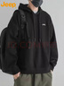 JEEP吉普衛衣男秋冬季連帽寬松男士長(cháng)袖T恤上衣服男裝 黑色 L 曬單實(shí)拍圖