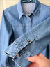 設計感小眾牛仔衣襯衫女2026新款寬松顯瘦法式甜美上衣長(cháng)袖外套 牛仔襯衣 M 105-120斤 曬單實(shí)拍圖