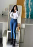 自由系小腳牛仔褲女2025秋季新款單扣小黑褲高腰顯瘦彈力修身鉛筆緊身褲 曬單實(shí)拍圖