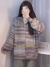 妃?，幮蓍e褲女秋冬季2025新款女裝韓系時(shí)尚減齡甜美風(fēng)學(xué)生顯瘦牛仔褲子 條紋毛衣+牛仔褲子 M 曬單實(shí)拍圖