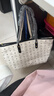 寶可蝸牛休閑上班通勤包包女女神節2025七夕秋冬百搭單肩購物袋時(shí)尚托特包 黑白配色不帶掛件 曬單實(shí)拍圖