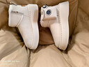 德雙曼石墨烯電熱鞋暖腳神器發(fā)熱鞋雪地靴女充電加絨加厚女棉鞋厚底增高 【 奶油白·增高款】正碼正拍，腳背寬大一碼 36 曬單實(shí)拍圖