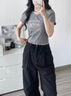 森馬（Semir）短袖T恤女短款設(shè)計感鏤空辣妹2025夏印花木耳邊上衣109325100046 曬單實拍圖