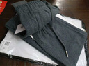 UNAE摩偶全棉運動(dòng)褲春秋款2025新款淺灰色休閑衛褲拉鏈高腰長(cháng)褲子 鐵灰色 S 80-94斤 曬單實(shí)拍圖