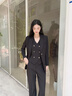 韓曼柯（HANMANKE）西裝外套女日常通勤職業(yè)正裝微彈修身黑色西服外套小個(gè)子氣質(zhì)套裝 曬單實(shí)拍圖