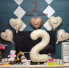 孩派（HihgParty）兒童生日場(chǎng)景布置奶油色數字氣球男孩女寶寶2周歲派對裝飾 2歲生日裝飾（贈生日帽）飄空氦氣自備 曬單實(shí)拍圖