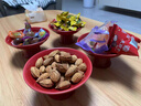 陶瓷喜慶中式果盤高腳茶點碟紅色點心零食托盤籃結(jié)婚擺件婚慶用品 霽紅小高腳果盤【4個】 曬單實拍圖