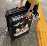 愛(ài)華仕行李箱20英寸男小型拉桿箱旅行箱女皮箱密碼箱飛機登機箱子燕尾黑 曬單實(shí)拍圖
