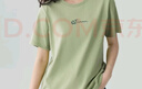 茵曼純棉舒適logo繡花短袖T恤女2026夏季時(shí)尚百搭休閑上衣 嫩綠色  S 曬單實(shí)拍圖
