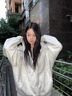 JAVC美式復(fù)古街頭連帽衛(wèi)衣女春秋oversize薄款外套chic慵懶開(kāi)衫上衣女 淺灰色(春秋薄款) L 建議 100-120斤 曬單實(shí)拍圖