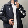 adidas休閑簡(jiǎn)約三條紋梭織立領(lǐng)夾克外套男裝秋季阿迪達斯三葉草   黑色 (偏小，推薦買(mǎi)大1碼)   XL 曬單實(shí)拍圖