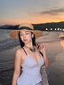 atlanticbeach2025新款爆款連體泳衣女絕美海邊度假吊帶藍(lán)色蛋糕裙式溫泉泳裝 曬單實(shí)拍圖