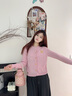 Teenie Weenie【四季針織】小熊女裝2025秋新款綿羊毛開(kāi)衫復古毛衣 淺粉色 S 曬單實(shí)拍圖