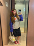 LDBE美式撞色插肩袖小狗長袖T恤女2025新款春秋季小眾設(shè)計感休閑上衣 灰色 M 【80-100斤】 曬單實拍圖