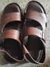 駱駝（CAMEL）男鞋 夏季牛皮拖鞋兩穿防滑軟底扣飾休閑商務(wù)涼鞋 棕色 40 曬單實(shí)拍圖
