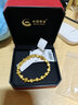 中國黃金（CHINA GOLD）小方糖黃金手鏈女士足金手串轉運珠首飾生日禮物送女友老婆 四葉草方糖手鏈約5.5g【甄選禮盒】 曬單實(shí)拍圖