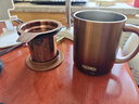 膳魔師（THERMOS）保溫杯400ml帶茶濾男女泡茶咖啡水杯學(xué)生教師節(jié)禮物TEMC歲月茶金 曬單實(shí)拍圖