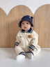 幼歌（YOUGE）嬰幼兒秋季新款純棉娃娃領(lǐng)爬服新生兒親膚柔軟連體衣潮 淺杏 80cm 曬單實(shí)拍圖