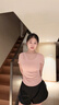 范斯蒂克瑜伽服女新款短袖修身高級(jí)感運(yùn)動(dòng)上衣普拉提訓(xùn)練服健身衣 粉色上衣固定胸墊 均碼 M推薦體重95105斤 曬單實(shí)拍圖