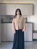 波司登（BOSIDENG）【七夕禮物】25新款輕薄90鵝絨服女短款翻領(lǐng)小香風(fēng)外套B250134182 【店長(cháng)推薦】慕斯卡其|7C83 S 160/84A 體重約100-110斤 曬單實(shí)拍圖