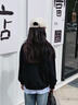 女童衛衣秋裝2025新款洋氣兒童韓系穿搭上衣女孩大童超好看衣服潮 黑色衛衣 150 曬單實(shí)拍圖