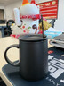 歐式磨砂個性陶瓷馬克杯粗陶黑色復古咖啡杯奶茶水杯簡約杯子定制 磨砂直筒帶蓋子加茶漏 曬單實拍圖