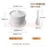 貝瑟斯 陶瓷碗燉盅 湯碗隔水燉盅內膽蒸蛋粥燕窩盅罐餐具帶蓋勺碟420ml 曬單實(shí)拍圖