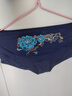 曼巧芬紅色本命年純棉內衣套裝無(wú)鋼圈聚攏調整型側收副乳文胸防下垂胸罩 牡丹花藍色套【內衣+內褲】 80B 曬單實(shí)拍圖