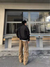 OEMG  美式飛行員外套男士春秋季新款短工裝潮牌上衣立領(lǐng)高級感夾克裝 黑色 XL [建議110-130斤] 曬單實(shí)拍圖