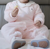 戴維貝拉（DAVE＆BELLA）新生兒夾棉連體衣女寶寶百天衣服冬裝新款初生嬰兒外出服幼童爬服 粉底印花【現(xiàn)貨】 66cm （建議身高59-66cm） 曬單實(shí)拍圖