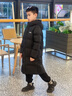 李寧（LI-NING）兒童長(cháng)款羽絨服連帽男女大童2025秋冬季新款鴨絨加厚保暖外套衣服 黑色（冬季新款） YYMV141-2 170 曬單實(shí)拍圖