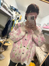 緋垚針織衫女開衫外套粉色植絨花朵春秋款溫柔慵懶風(fēng)百搭軟糯針織上衣 粉色 均碼 【90-135斤】 曬單實拍圖
