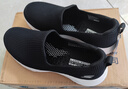斯凱奇（Skechers）女鞋秋冬透氣軟底健步鞋緩震一腳蹬休閑鞋媽媽鞋 15637-黑色/白色/BKW -女款 37 曬單實(shí)拍圖